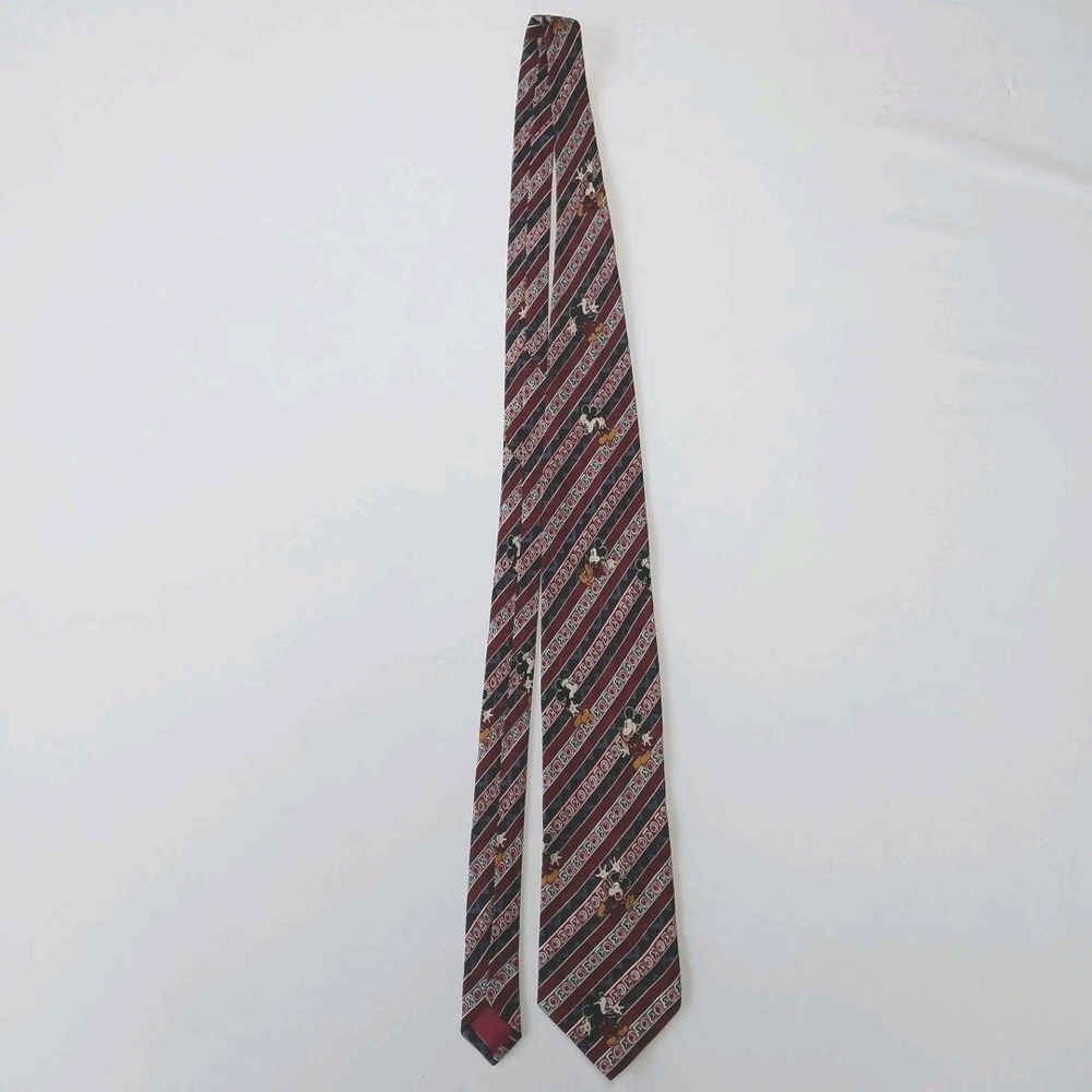 Vintage 100% Silk Mickey Mouse Tie From The Disney Store Stripes Novelty Estate